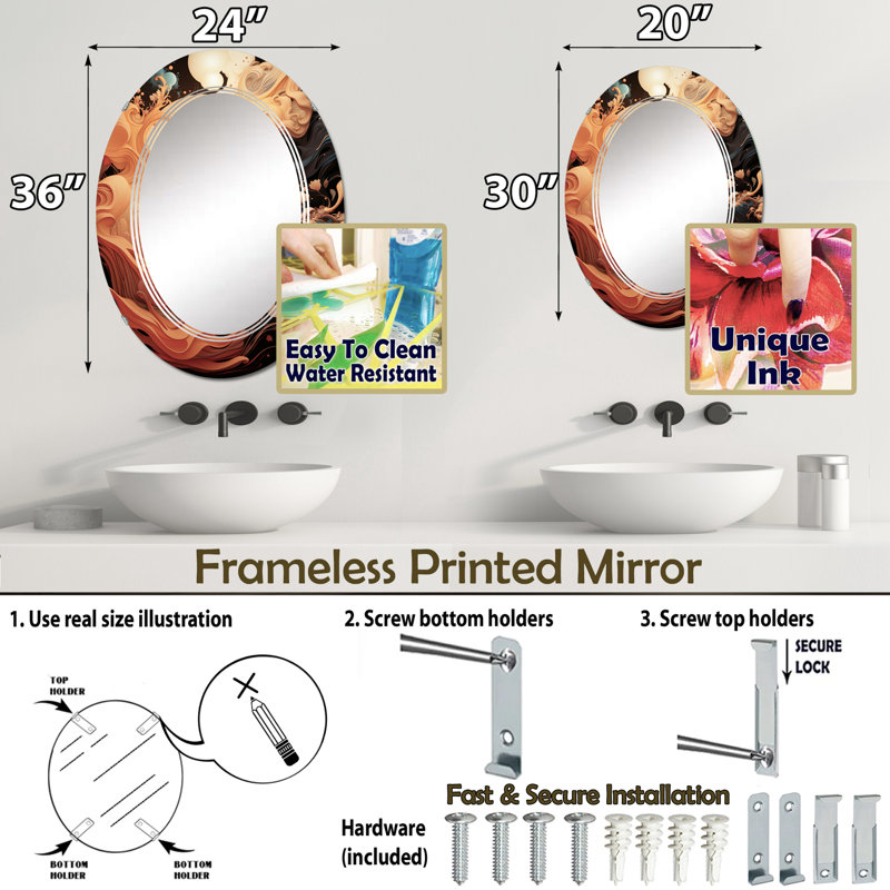Miroir, 36 po x 24 po