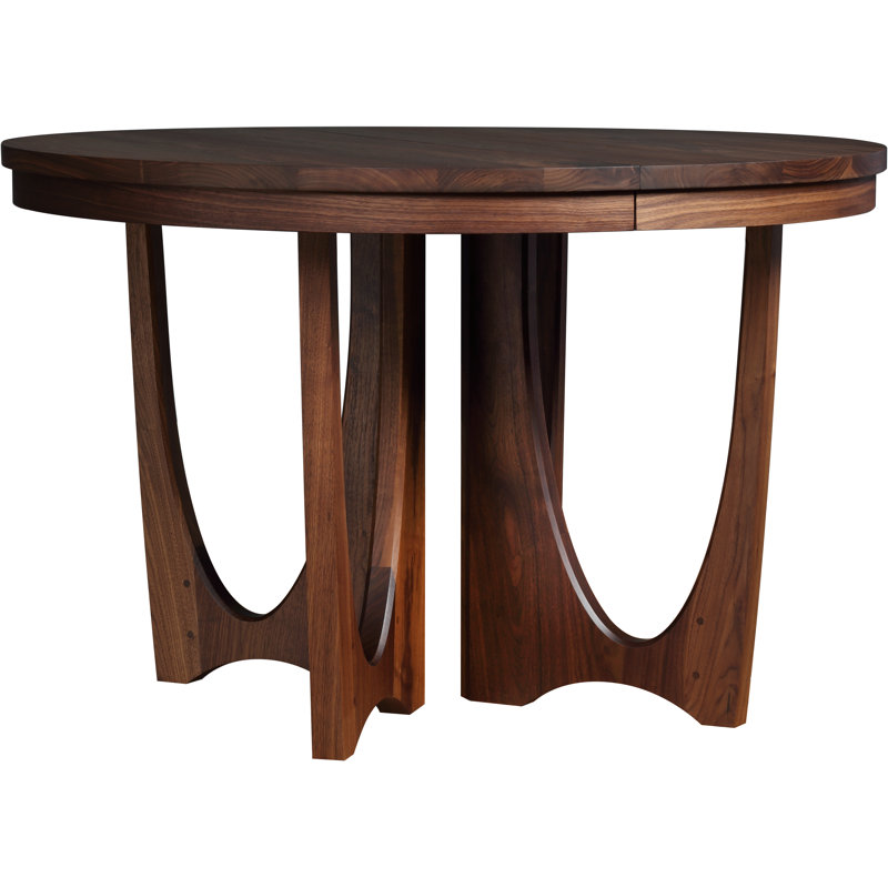 Walnut Grove Extendable Walnut Solid Wood Pedestal Dining Table