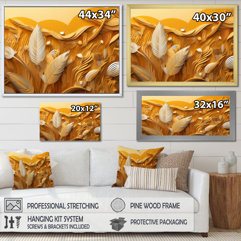 Golden Harvest Cord Field IV sur toile, H 30 po x l 40 po x P 1,5 po, Cadre simple noir