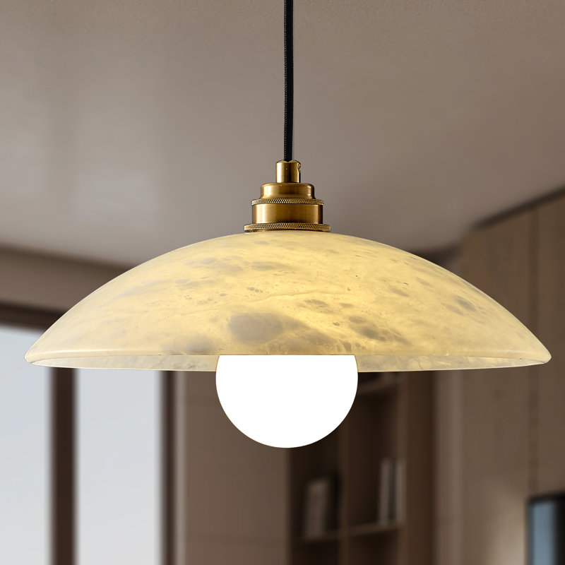  Luminaire suspendu en marbre Cataleya, Doré