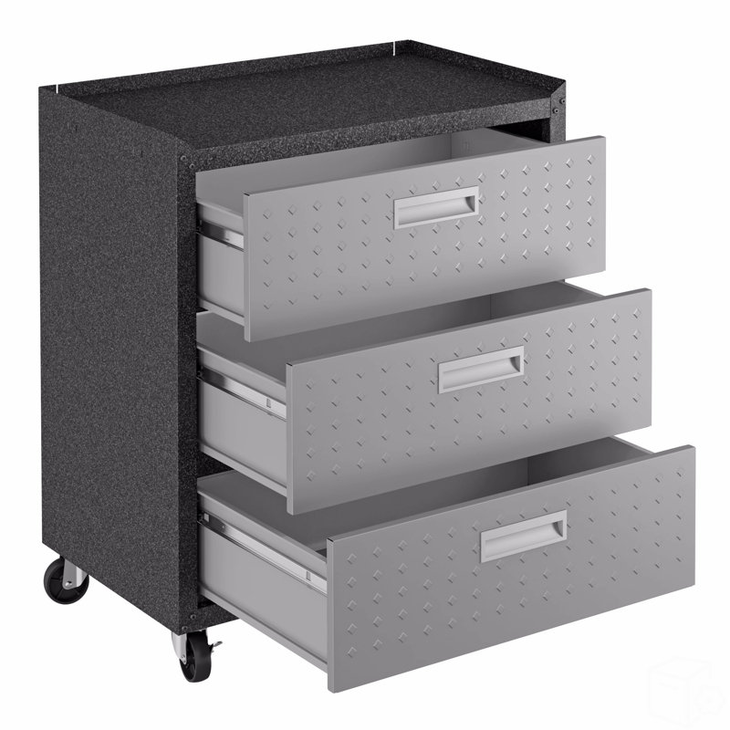 Armoire de garage 30 po, Gris / Noir
