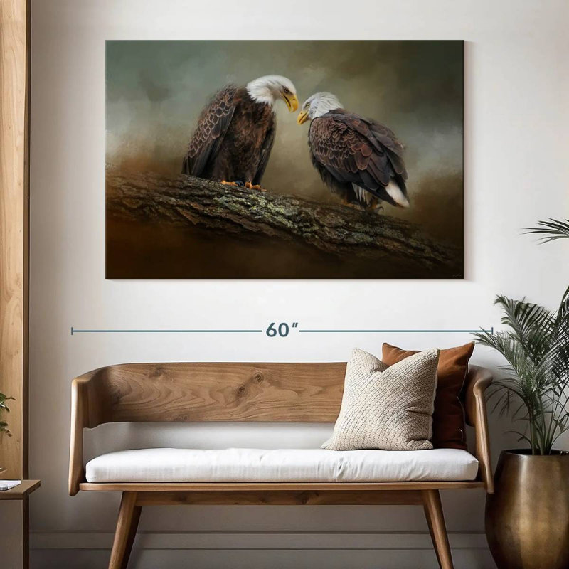 Quiet Conversation Bald Eagles, H 34 po x l 51 po