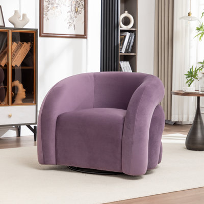 Fauteuil demi-tonneau pivotant rembourré Coyle