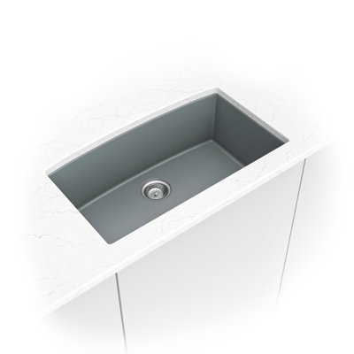 32 in. x 19 in. Quartz Undermount Single Bowl Kitchen Sink