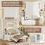 Lit escamotable mural avec canapé et armoires de rangement, lit mural peu encombrant pour bureau à domicile et chambre d'amis-501224663