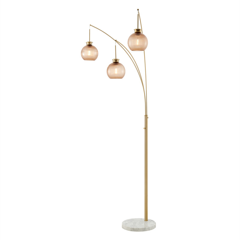 Lampe sur pied à branches 93 "Yahli, Or, Ambre
