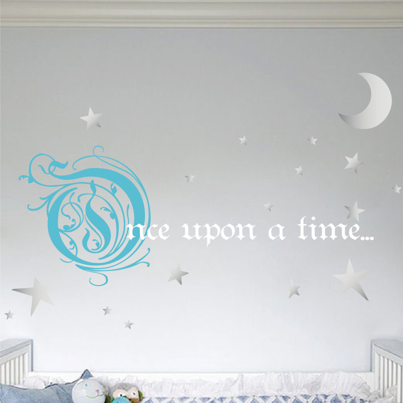 Non-Wall Damaging Wall Decal, 9" H x 22" W x 0.01" D, Blue / Silver / White