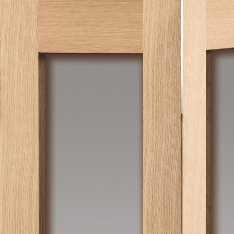 Etna Oak Glazed Bi-Fold Door Unfinished