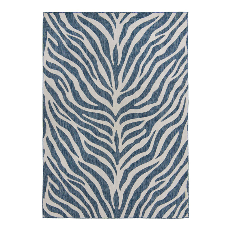 Tapis intérieur / extérieur bleu Itchington, Rectangle 7 pi 10 po x 11 pi