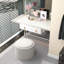 Table basse ronde avec repose-pieds avec plateau rabattable, gris
