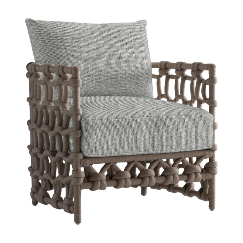 Nodi Outdoor Lounge Chair, Light Gray/Dark Gray Linen 6032-110