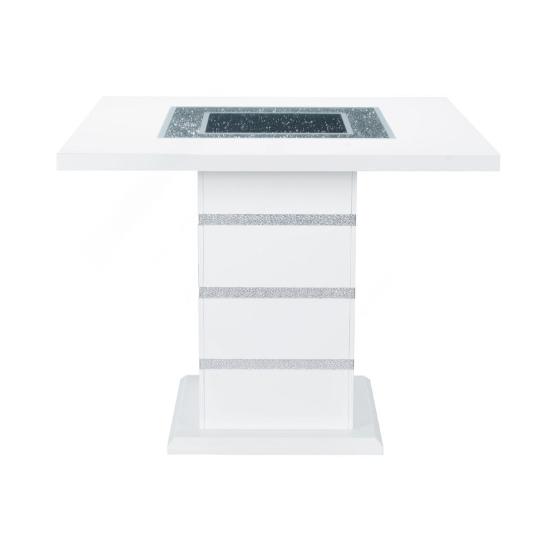 Ariya White Bar Table, White, 38"H x 63"L x 42"W
