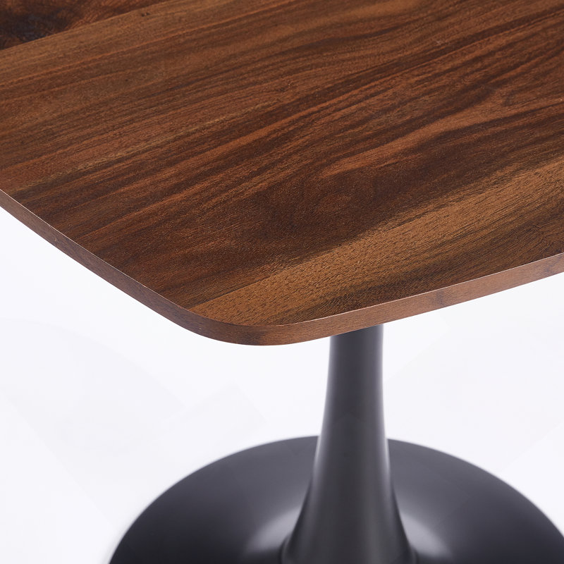 Halloween 31.5Inch Dining Table Walnut, Walnut, 28.93" H x 31.5" W x 31.5" D, Black