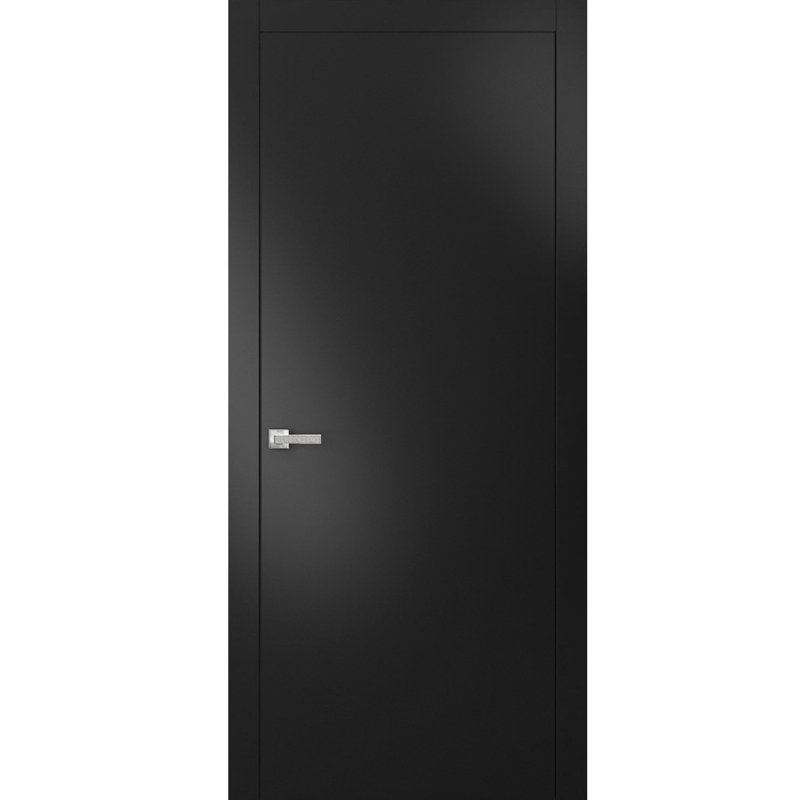 Porte standard en bois Planum, 30 po x 80 po, Noir mat