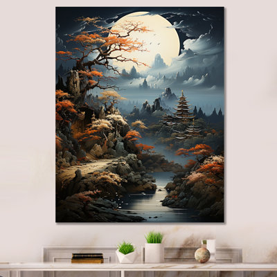 Japon, Edo au clair de lune, paysages sur toile