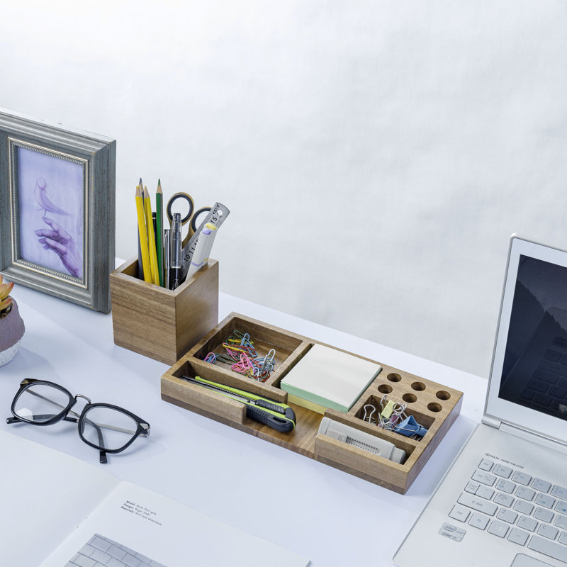 Solid Wood Desk Organiser