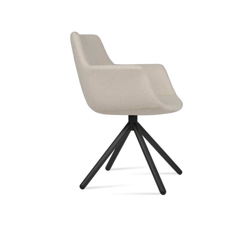 Fauteuil rotatif Bottega, Noir, Blanc cassé