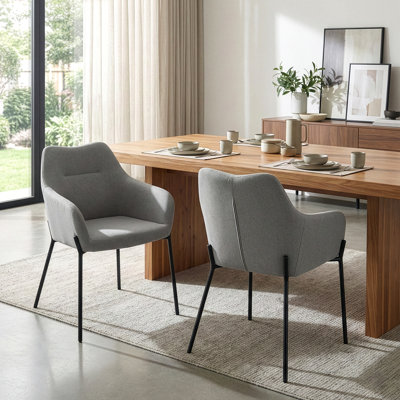 Khamar Fabric Arm Chair in Gray by George Oliver