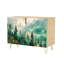 Buffet Buffet avec rangement Aquarelle nature élégante avec 2 portes pour le salon et la cuisine