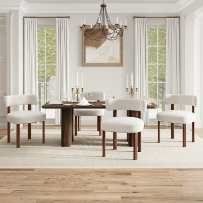 Upholstered Solid Wood Dining Chair Side Chair