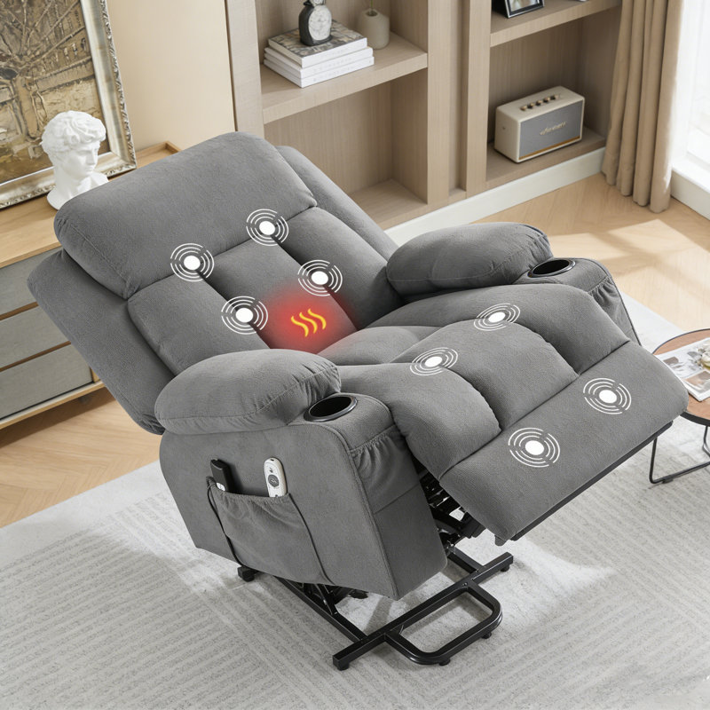 Heated Electric Massage Lift Recliners, Gray