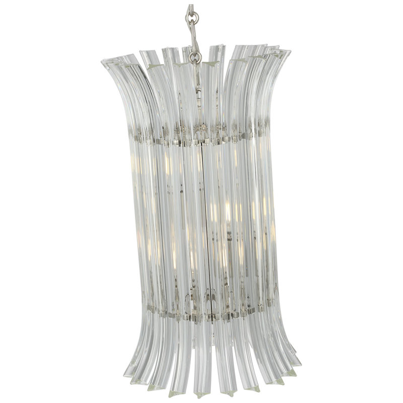 AERIN Rhine 12" Pendant with Crystal, Polished Nickel