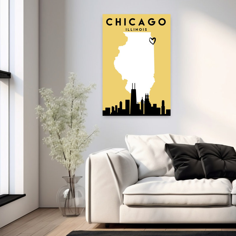 City Love Maps 21 Abstract Contemporary Architecture City Wall Art 1 Piece Wrapped Canvas Wall Art, 91.44 cm H x 60.96 cm W