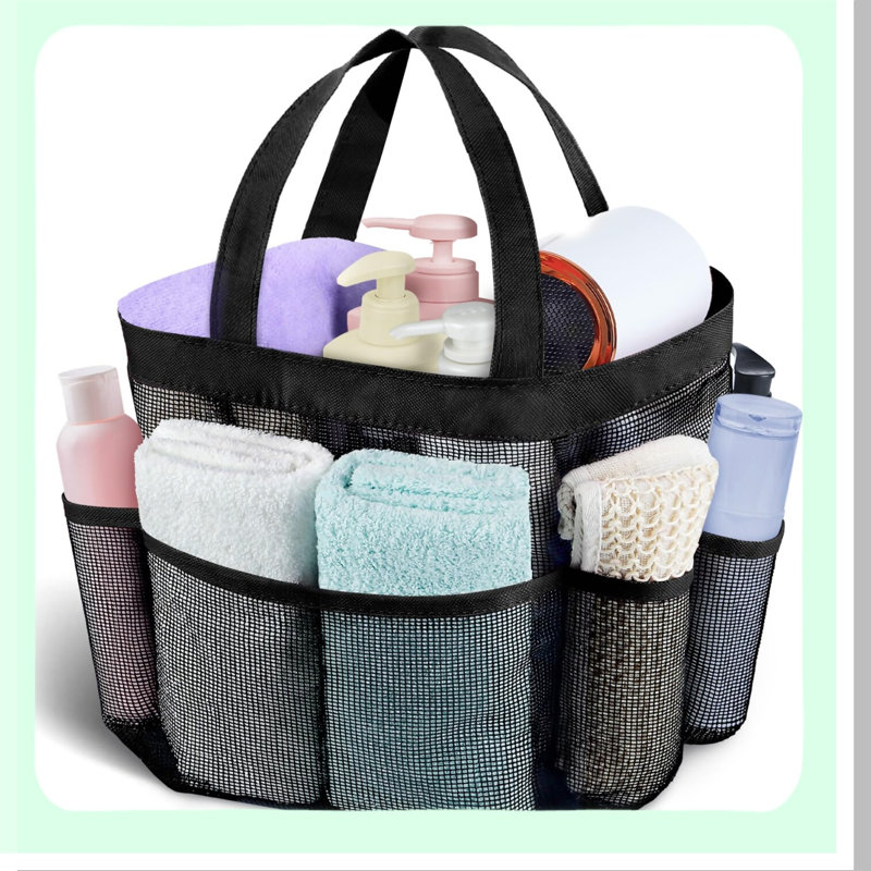 QuickDry Mesh Shower Caddy - Portable Hanging Tote for College Dorm Essentials, Large Capacity Bathroom Organizer