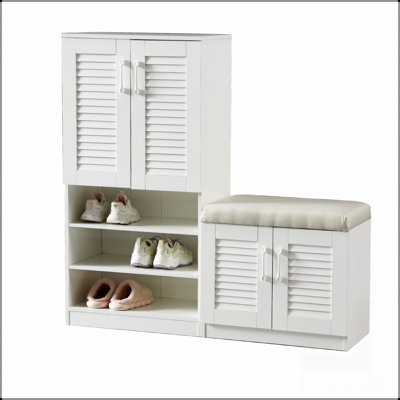 Armoire à chaussures multifonctionnelle avec banc et compartiment de rangement 7 + 3, planche à couches réglable, banc à chaussures avec coussin pour le vestibule, étagère à chaussures autoportante pour le vestibule, vestibule, couloir