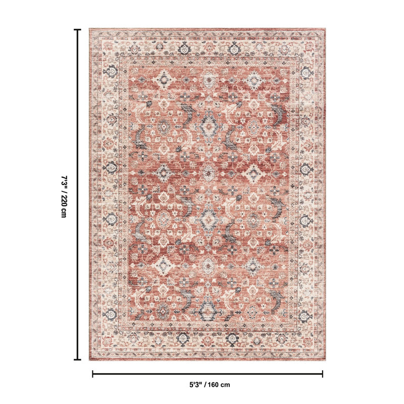 Red 5 pi. 3 po Tapis X 7, teint, confortable pour les animaux de compagnie, placé sous un meuble