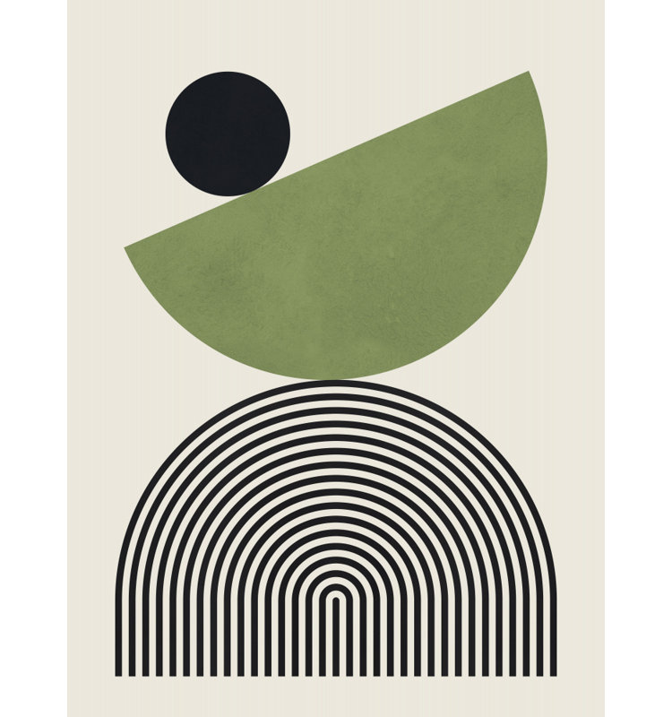 Abstract Green Balance Print by Other Artist, 32 × 48, Matted Framed Print, Tan