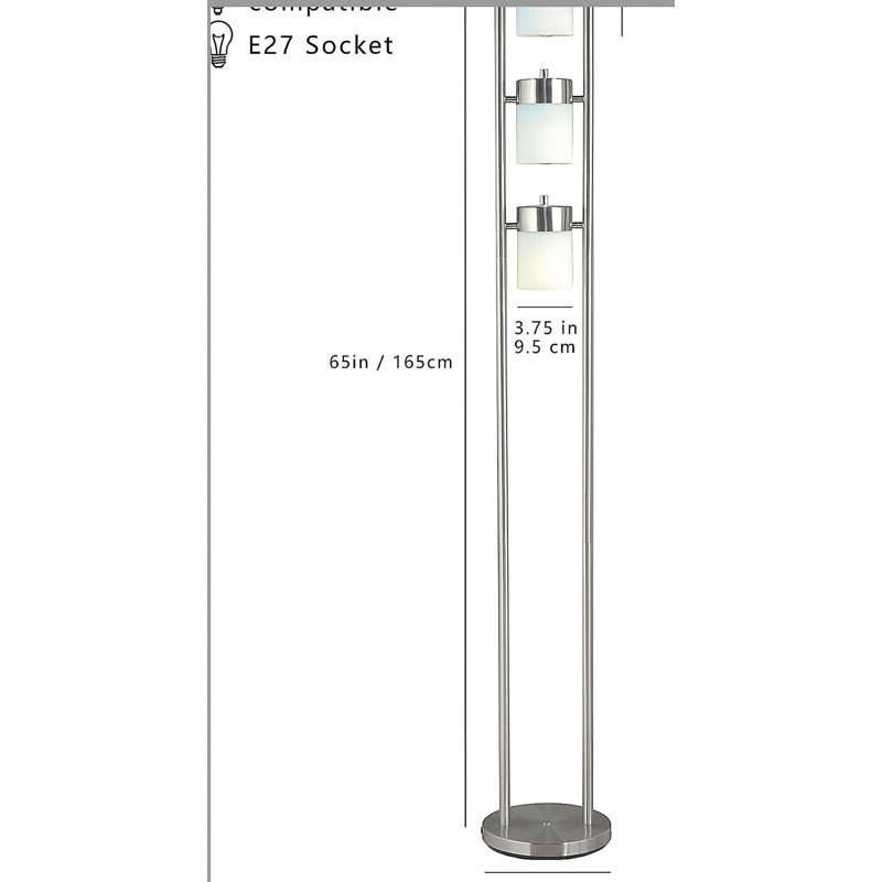 Lampe sur pied réglable à 65 têtes de 65 pouces de hauteur (1 par boîte / 1,10 pieds cubes / 12,32 livres de poids net)