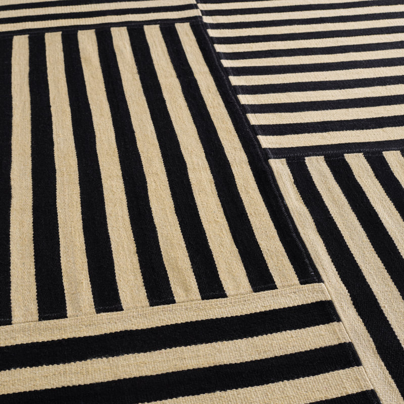 Ralph Lauren Canyon Stripe Patch Wool Striped Rug, Rectangle 4' x 6'