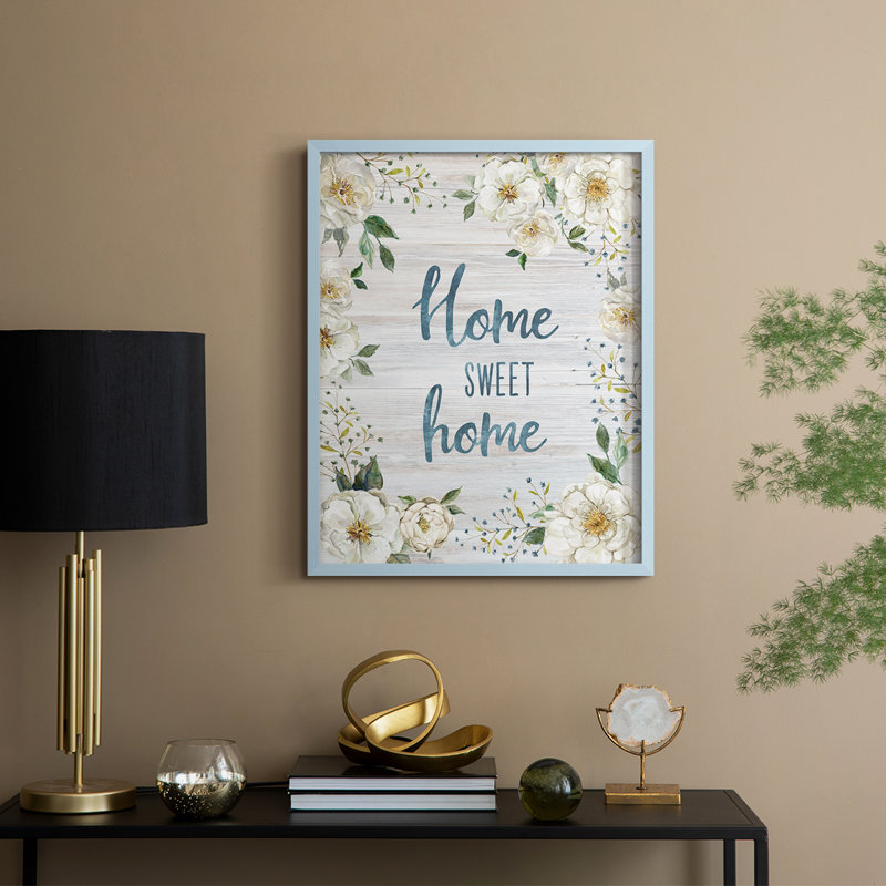French Floral I Framed Print - Solid Wood, H 21 po x l 17 po, Bleu