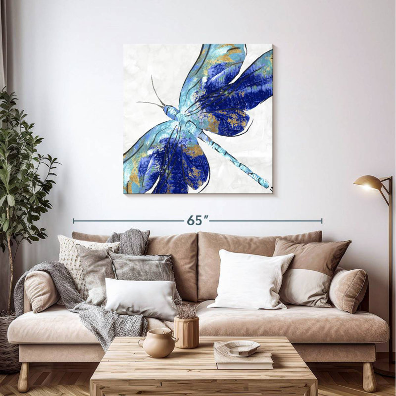 Libellule bleue Brampt, H 39 po x l 39 po