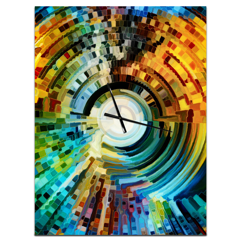 Sentiers du vitrail - Horloge murale moderne, H 32 po x l 24 po x P 1 po