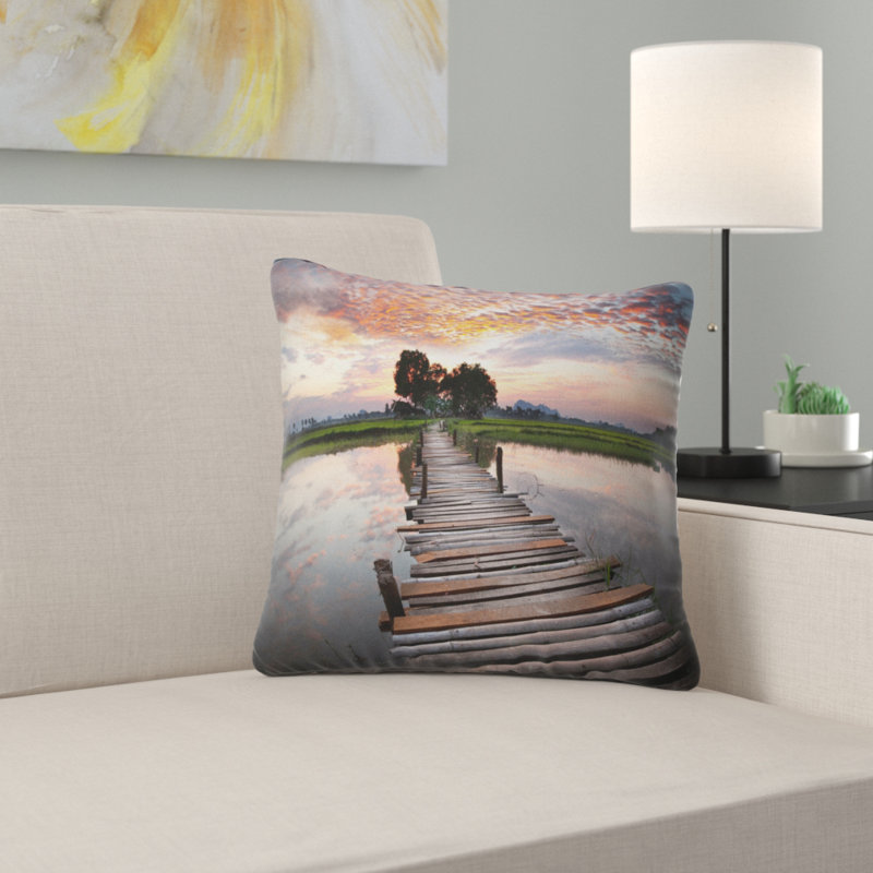Coussin décoratif en bois de mer sous le lit en ciel spectaculaire, 16 po x 1 po, Coussin décoratif