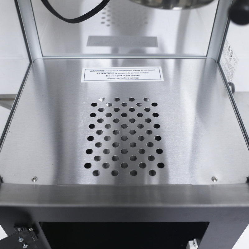 Popcorn Machine With Cart – 8Oz Popper With Stainless-Steel Kettle, Heated Warming Deck, And Old Maids Drawer,Black