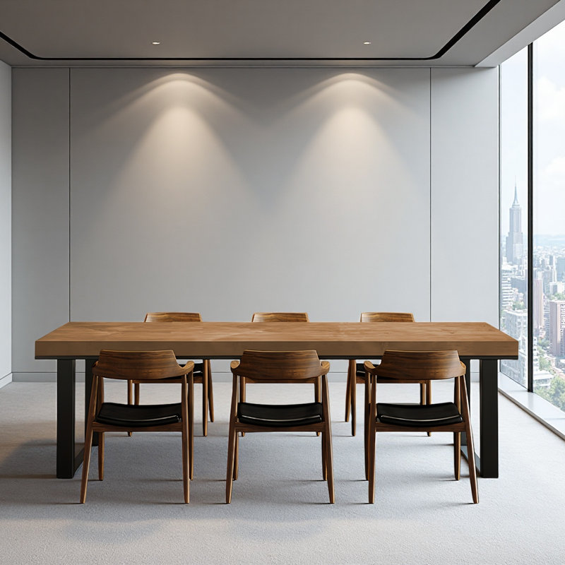Modern Solid Wood Rectangular Conference Table, 29.53" H x 78.74" L x 31.5" W 