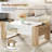 High Glossy Coffee Table with 2 Drawers, Practical Two Tone Center Table with Hidden Compartments, Rectangle Cocktail Table with Open Storage Shelf for Living Room, Bedroom, 41.3*23.6"-416522851