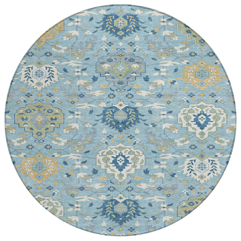  Machine Washable Indoor/Outdoor Chantille ACN1026 Rug, Round 8'