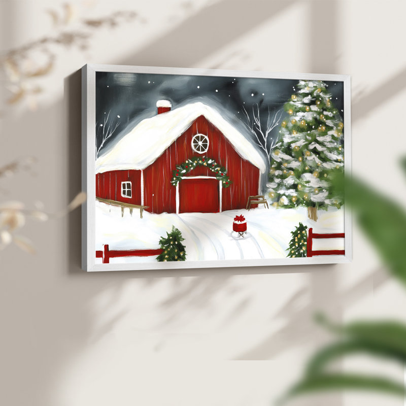 Art de Noël - DCCVII - Reproduction encadrée - Restickable, H 16 po x l 20 po, Blanc