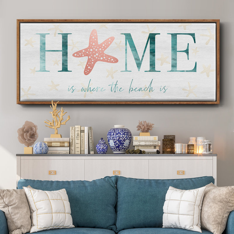 Home Beach - toile encadrée, H 8 po x l 20 po