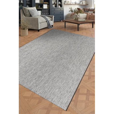 Hockaday White Non-Slip Modern Polyester Area Rug Easy to Clean