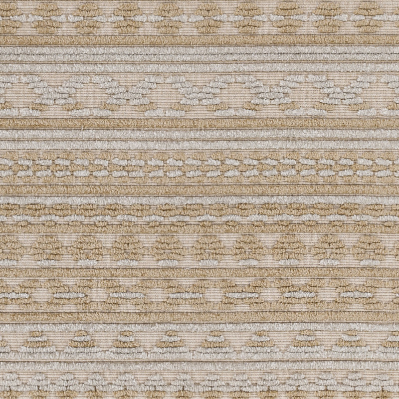 Anesia Geometric Machine Woven Area Rug in Beige/Gray, Rectangle 3'3" x 5'