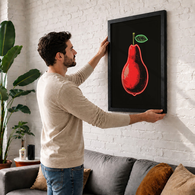 Red Pear Study Botanical - Print, Unframed, A1 - 84.1 x 59.4 cm