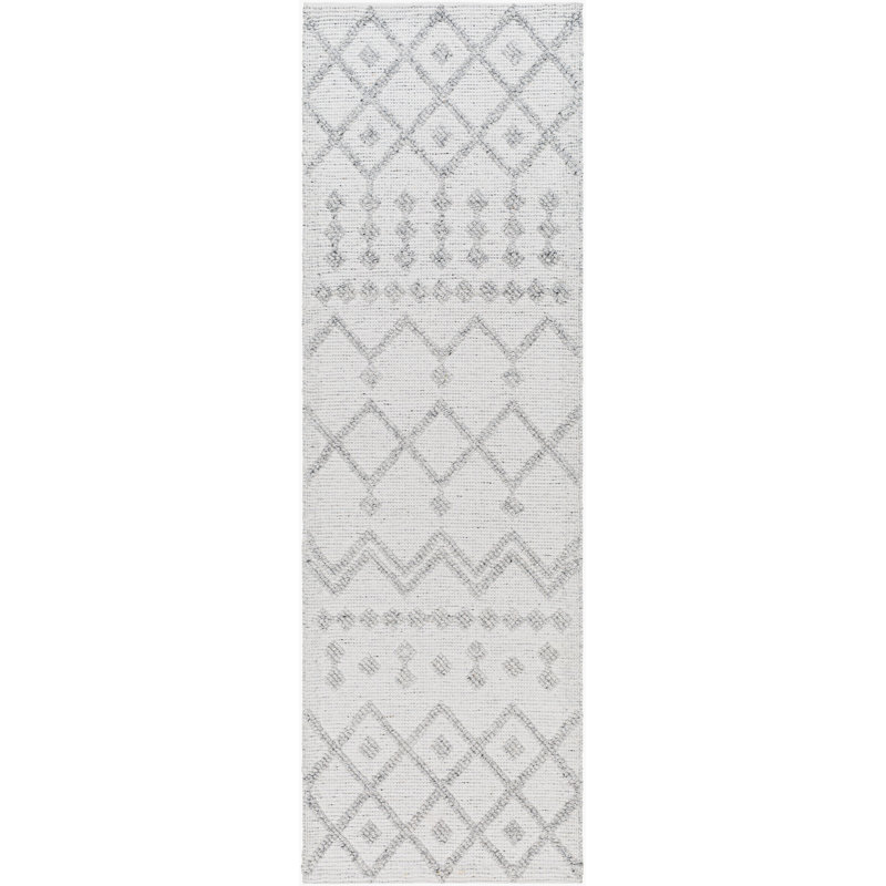 Geometric Area Rug, Light Gray, Runner 2'6" x 8'