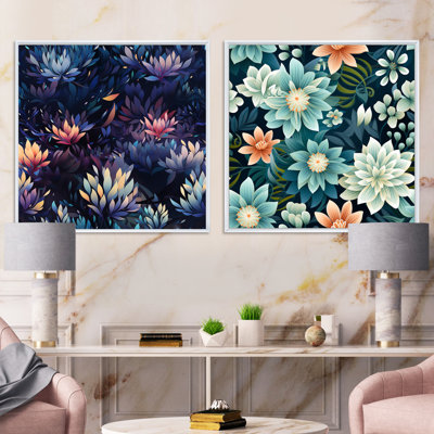 Witney - Ensemble de 2 collages floraux carrés
