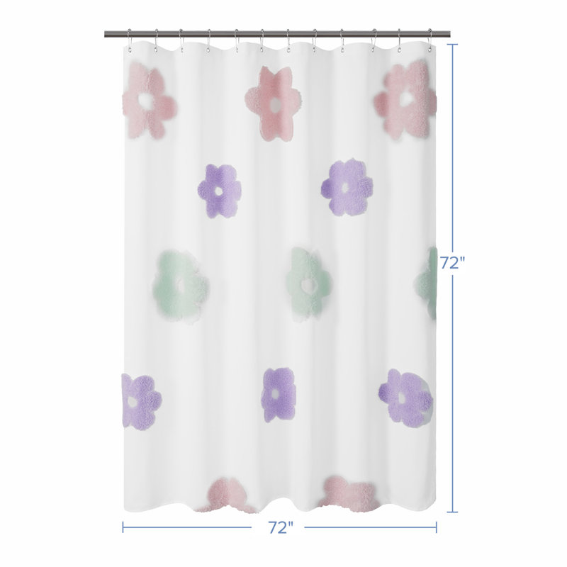 Tufted Flower Shower Curtain