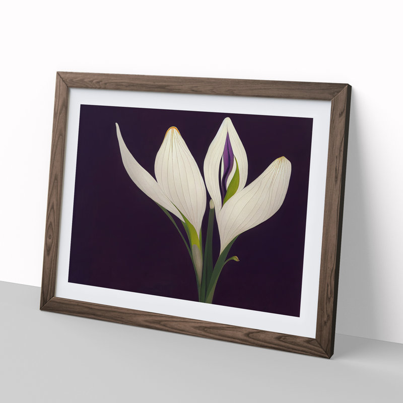 Evolving Flower - Framed Print, 25cm H x 34cm W x 2cm D, Walnut